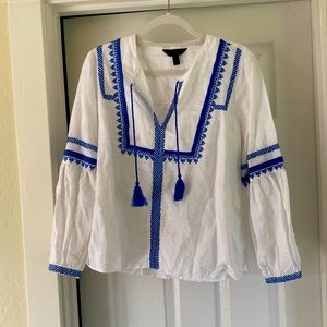 J. Crew White Linen Top | Size 10